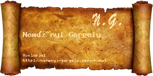 Neményi Gergely névjegykártya